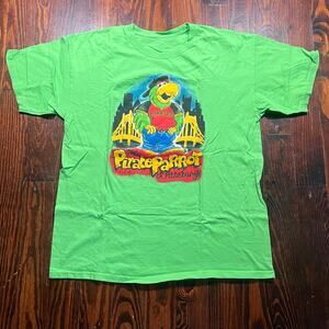 American Vintage XL Y2K Pirate Parrot Tee Green Regular